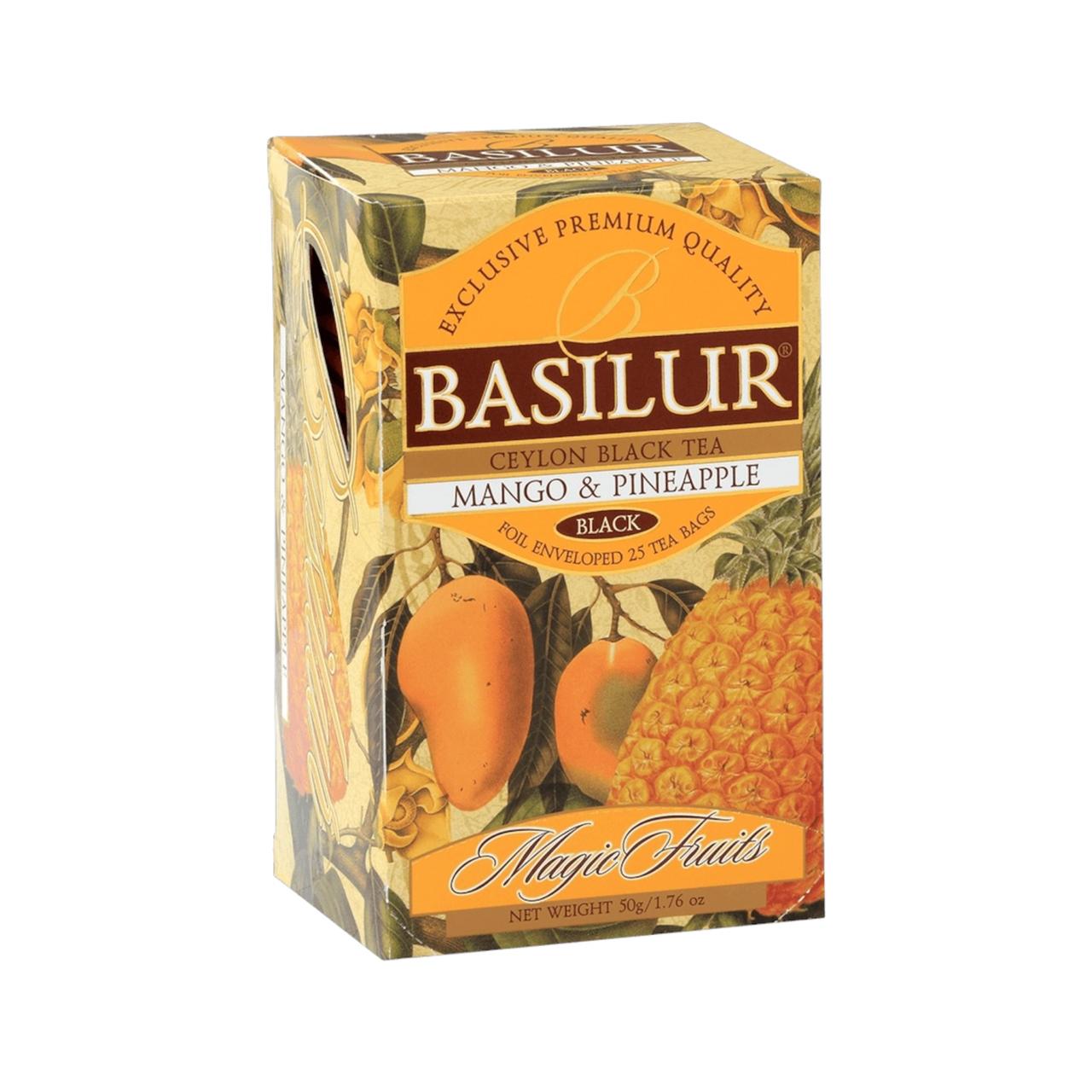 Té Negro Mango & Piña Basilur 25 Bolsas – Té Ceylon con Frutas Tropicales