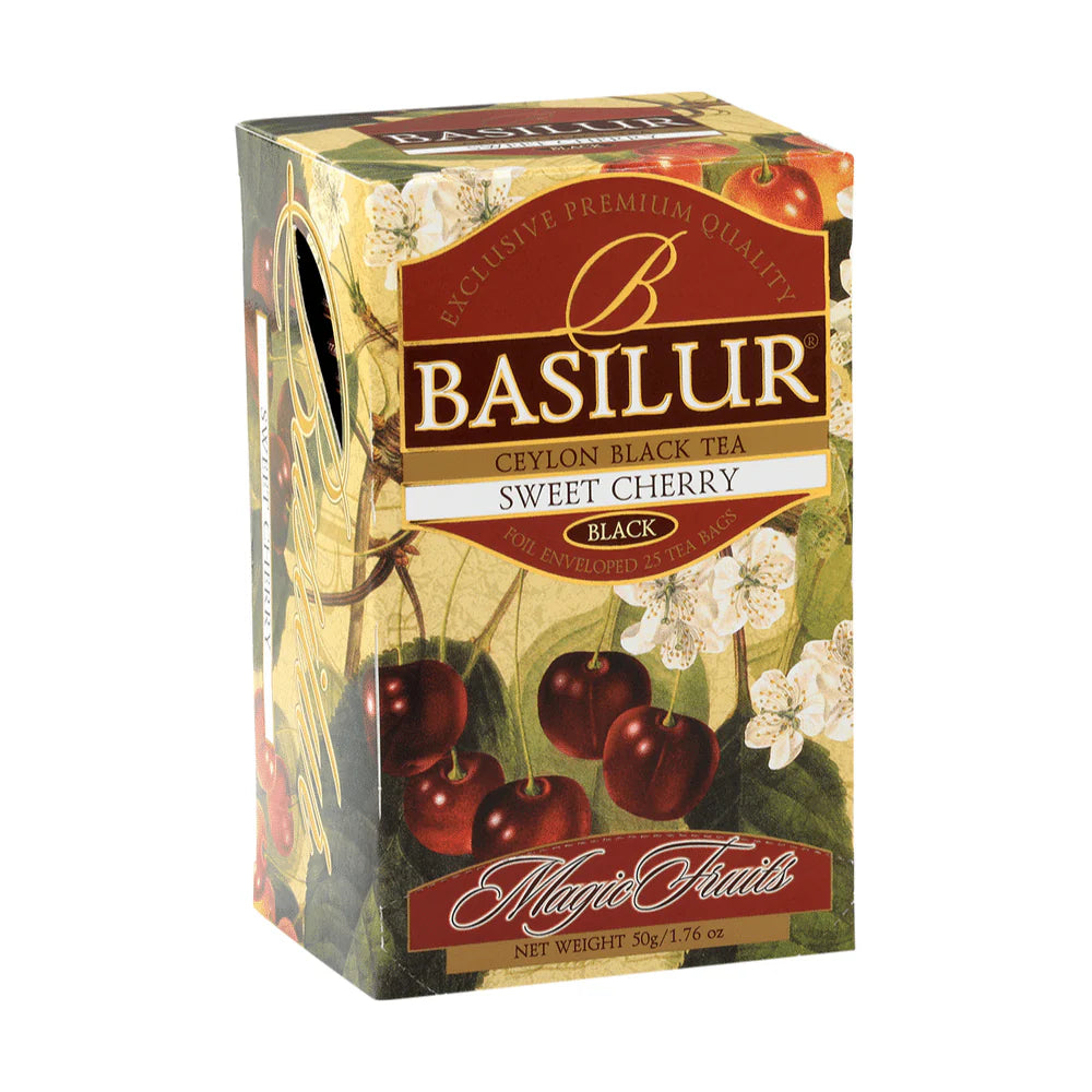Té Negro Sweet Cherry Basilur 25 Bolsas – Té Ceylon con Cereza
