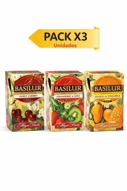 Pack Frutal Té Negro | 75 Bolsas | Sabor Natural Basilur