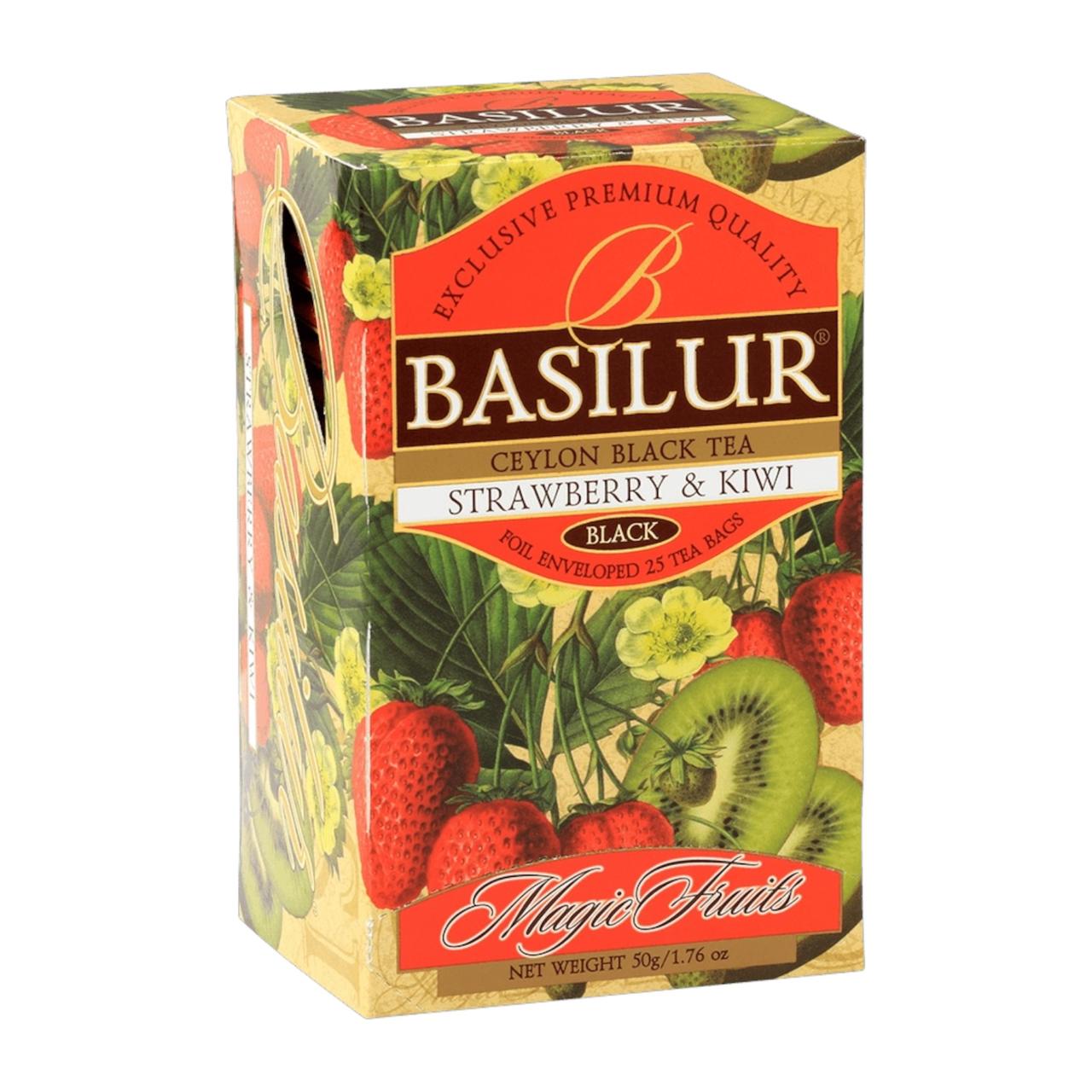 Té Negro Strawberry & Kiwi Basilur 25 Bolsas – Té Ceylon con Frutilla y Kiwi